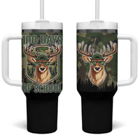 Deer 100 Days of School Tumbler With Handle Camo Deer Adventure Forest