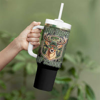 Deer 100 Days of School Tumbler With Handle Camo Deer Adventure Forest