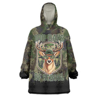Deer 100 Days of School Wearable Blanket Hoodie Camo Deer Adventure Forest