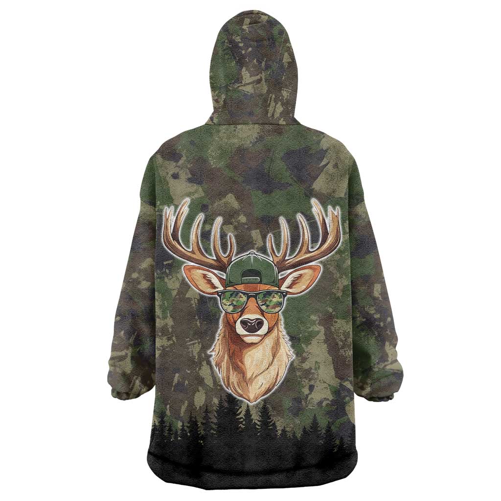 Deer 100 Days of School Wearable Blanket Hoodie Camo Deer Adventure Forest