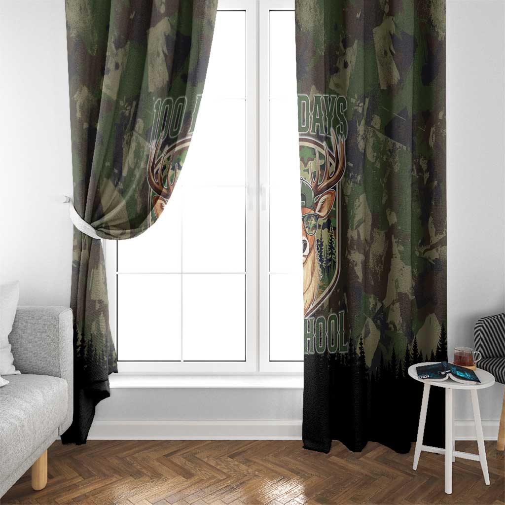Deer 100 Days of School Window Curtain Camo Deer Adventure Forest