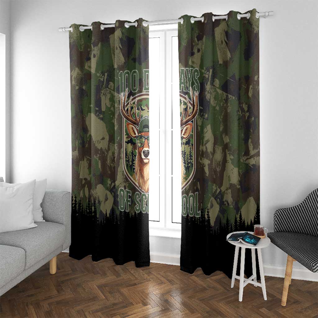 Deer 100 Days of School Window Curtain Camo Deer Adventure Forest