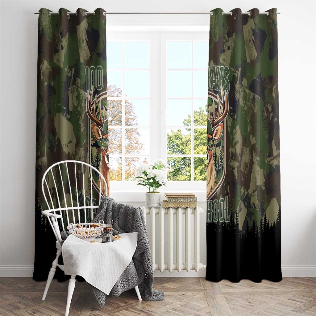 Deer 100 Days of School Window Curtain Camo Deer Adventure Forest