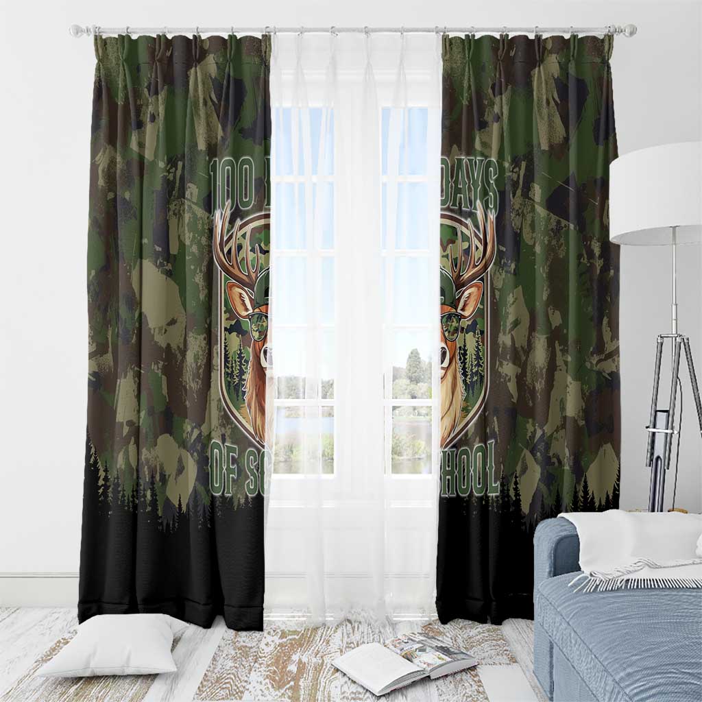 Deer 100 Days of School Window Curtain Camo Deer Adventure Forest