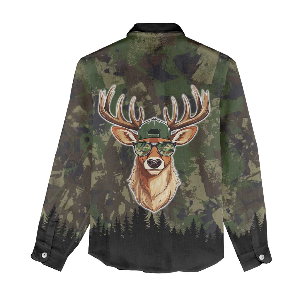 Deer 100 Days of School Women Casual Shirt Camo Deer Adventure Forest
