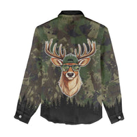 Deer 100 Days of School Women Casual Shirt Camo Deer Adventure Forest