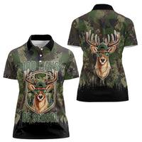 Deer 100 Days of School Women Polo Shirt Camo Deer Adventure Forest
