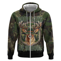 Deer 100 Days of School Zip Hoodie Camo Deer Adventure Forest
