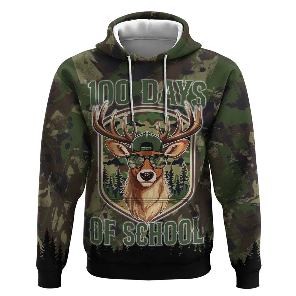 Deer 100 Days of School Zip Hoodie Camo Deer Adventure Forest