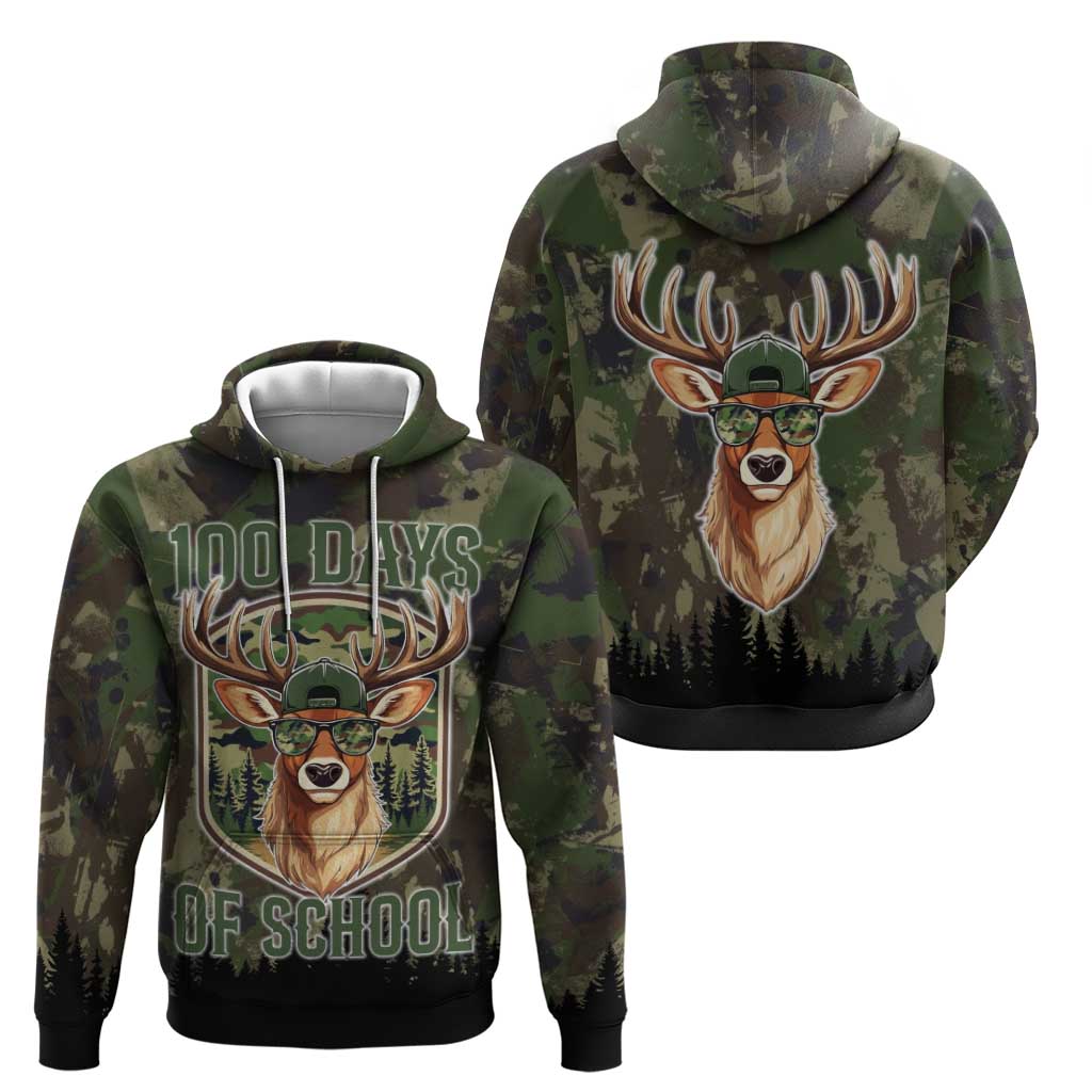 Deer 100 Days of School Zip Hoodie Camo Deer Adventure Forest
