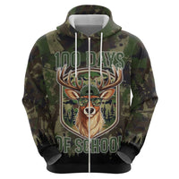 Deer 100 Days of School Zip Hoodie Camo Deer Adventure Forest