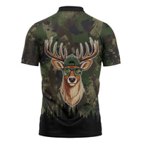 Deer 100 Days of School Zipper Polo Shirt Camo Deer Adventure Forest