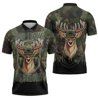 Deer 100 Days of School Zipper Polo Shirt Camo Deer Adventure Forest