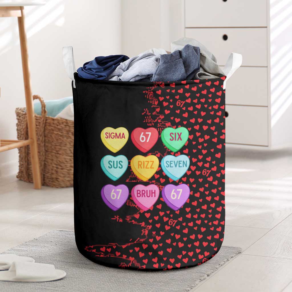 Valentine’s Day 67 Meme Six Seven Laundry Basket Gen Alpha Conversation Hearts