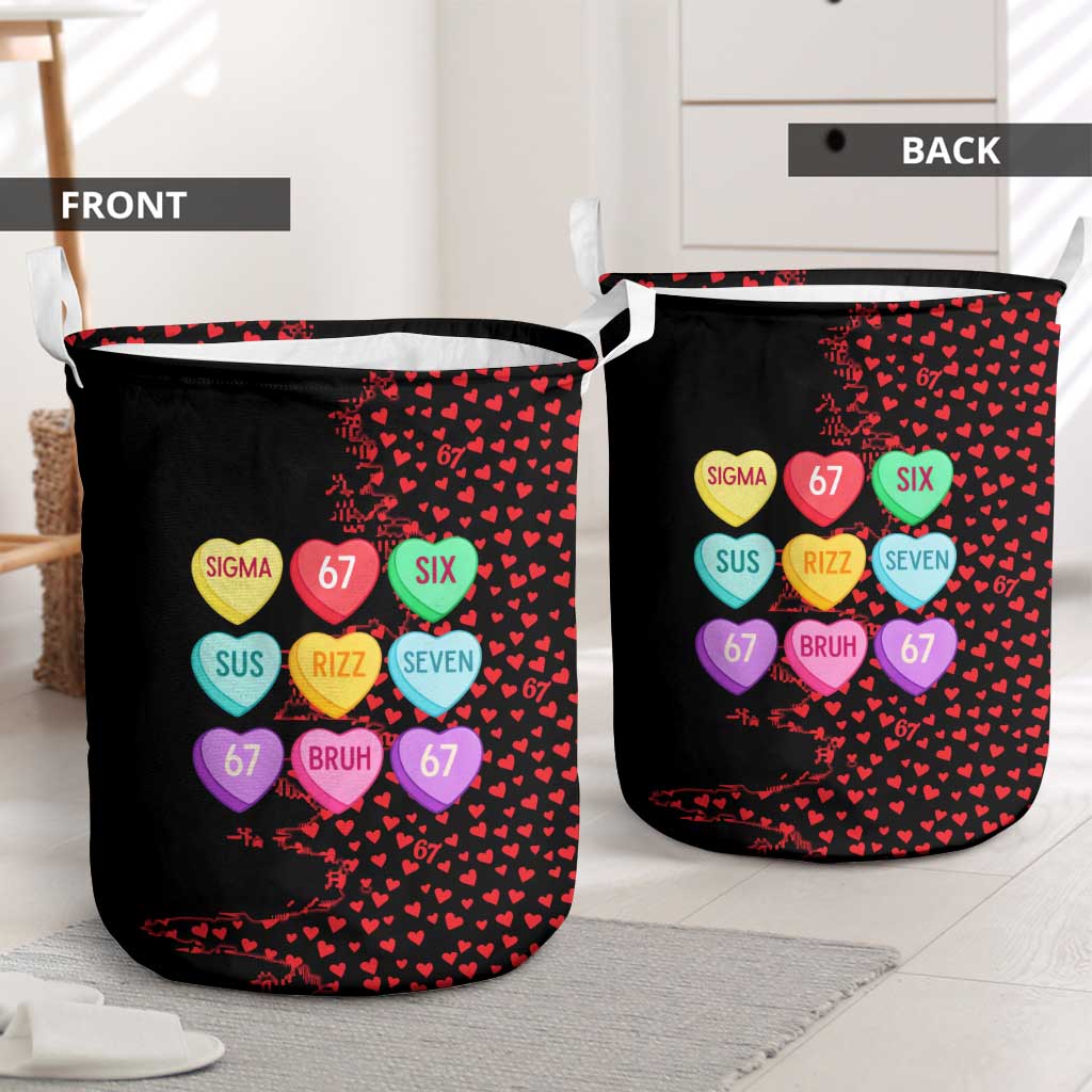 Valentine’s Day 67 Meme Six Seven Laundry Basket Gen Alpha Conversation Hearts