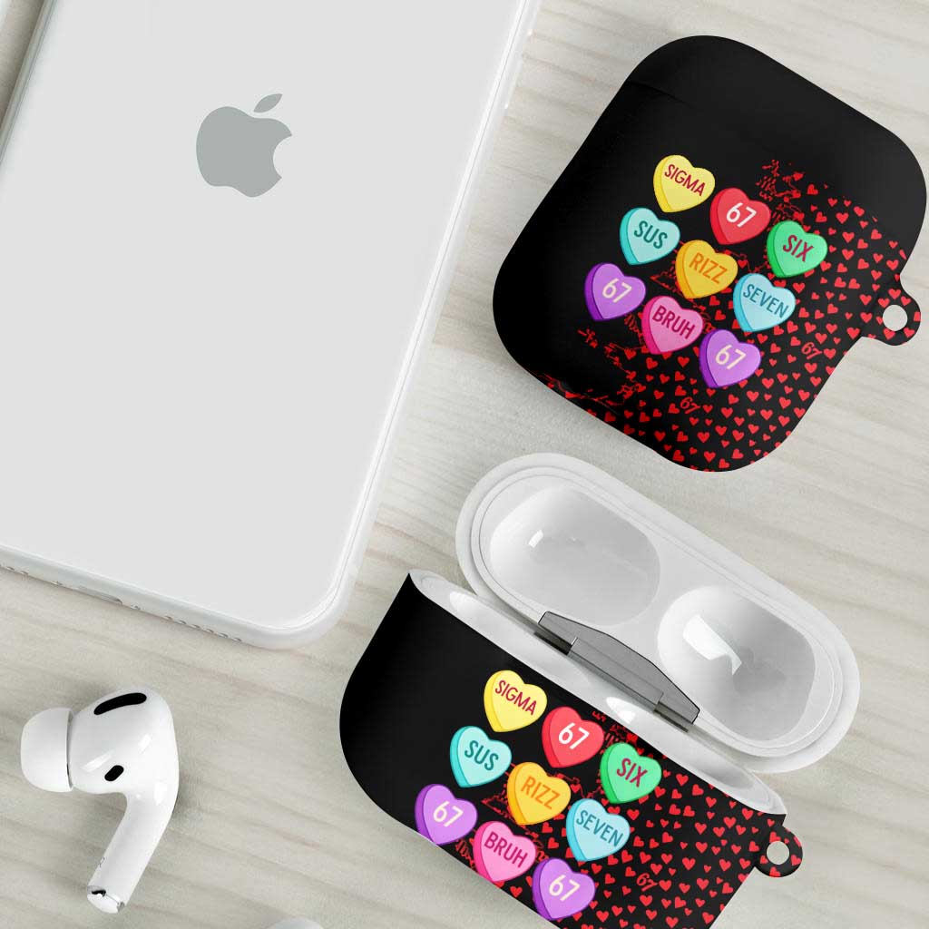 Valentine’s Day 67 Meme Six Seven AirPods Case Gen Alpha Conversation Hearts