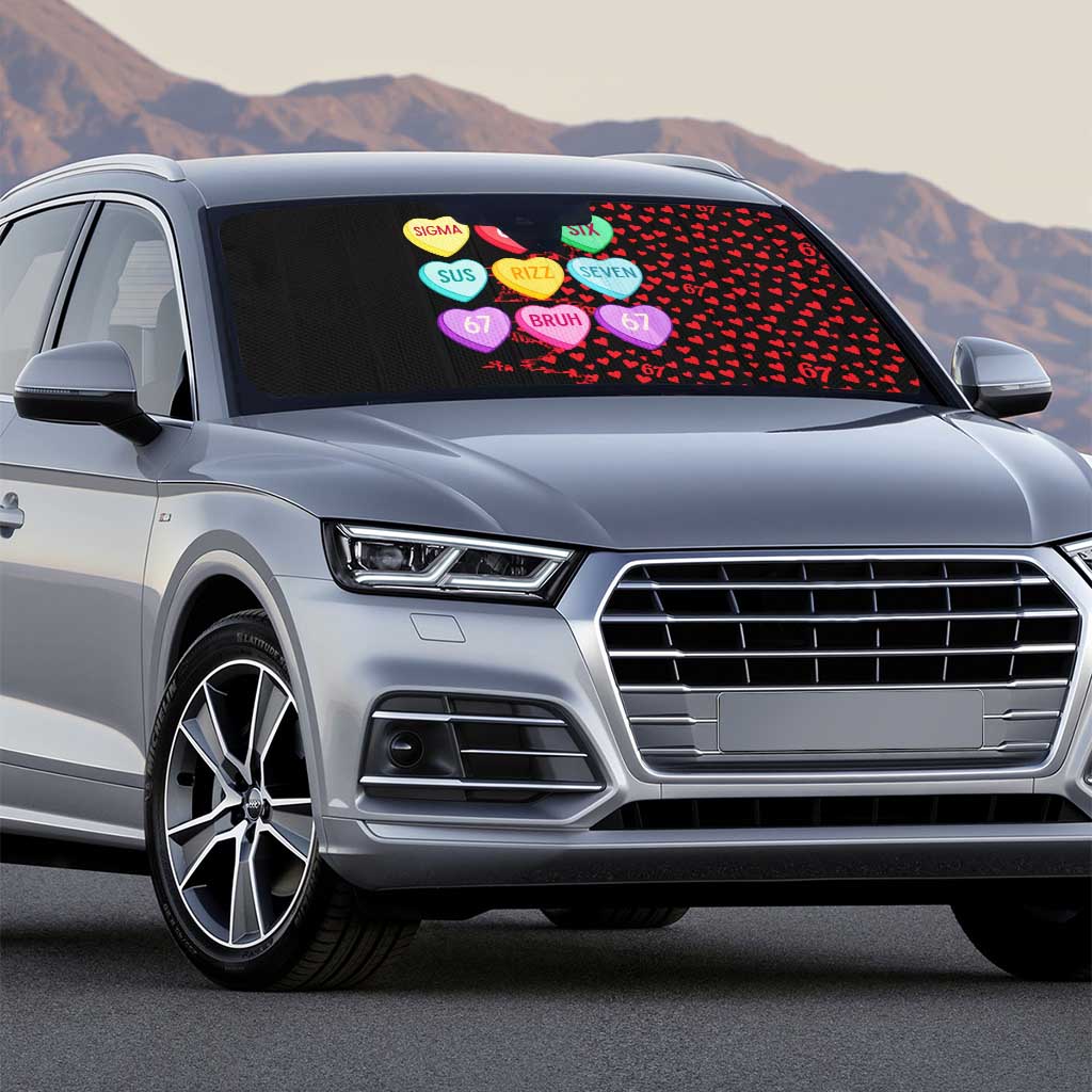 Valentine’s Day 67 Meme Six Seven Auto Sun Shade Gen Alpha Conversation Hearts