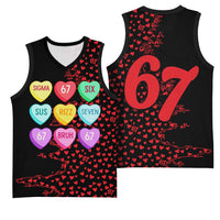 Valentine’s Day 67 Meme Six Seven Basketball Jersey Gen Alpha Conversation Hearts