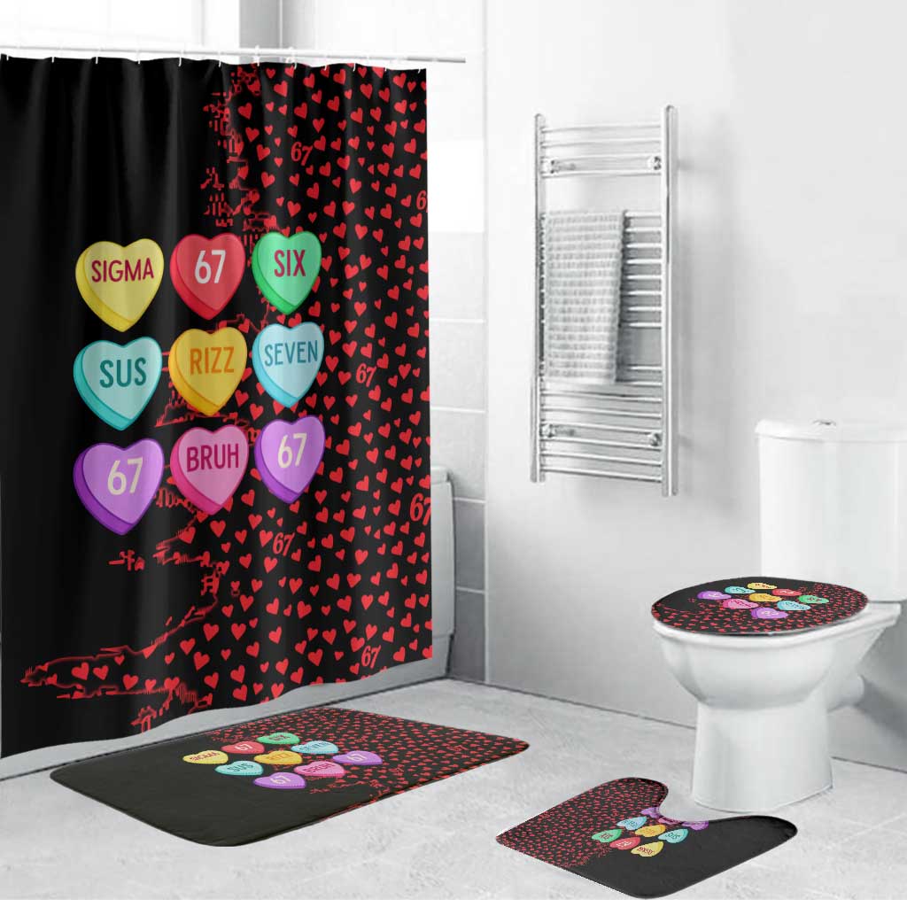 Valentine’s Day 67 Meme Six Seven Bathroom Set Gen Alpha Conversation Hearts