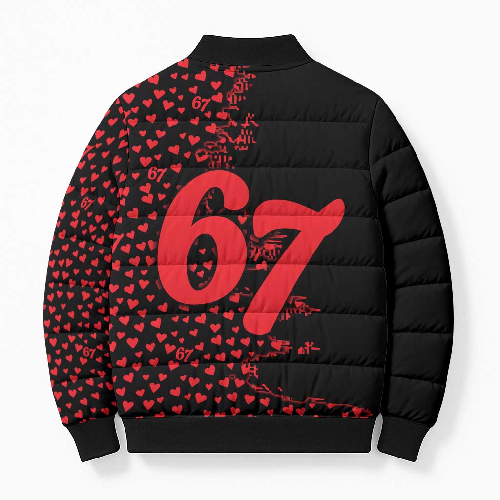 Valentine’s Day 67 Meme Six Seven Bomber Puffer Jacket Gen Alpha Conversation Hearts