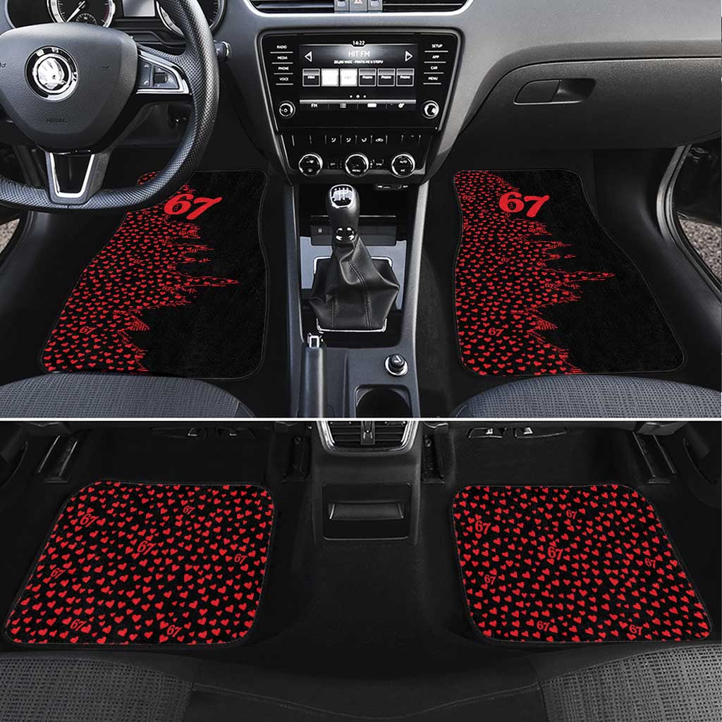 Valentine’s Day 67 Meme Six Seven Car Mats Gen Alpha Conversation Hearts