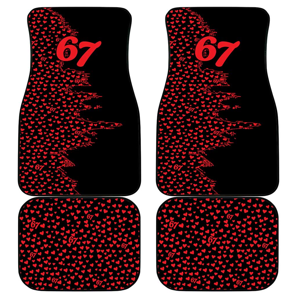 Valentine’s Day 67 Meme Six Seven Car Mats Gen Alpha Conversation Hearts