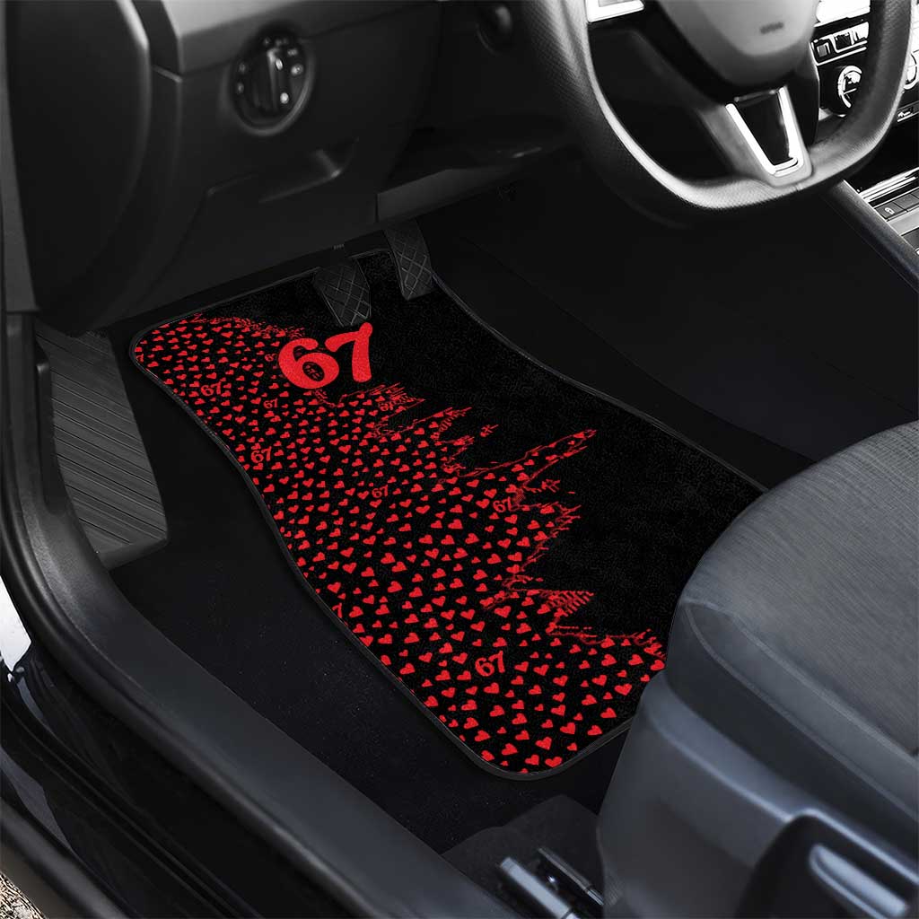 Valentine’s Day 67 Meme Six Seven Car Mats Gen Alpha Conversation Hearts