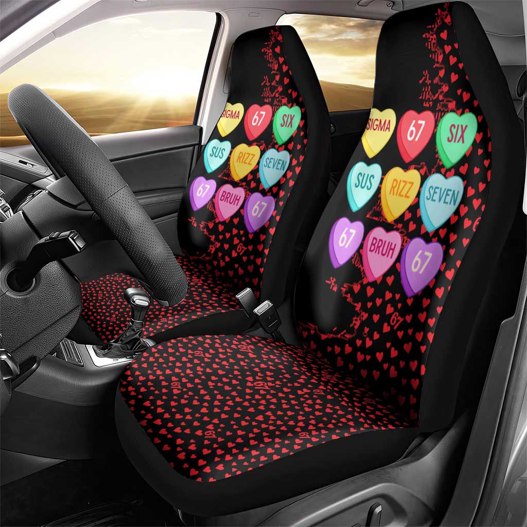 Valentine’s Day 67 Meme Six Seven Car Seat Cover Gen Alpha Conversation Hearts