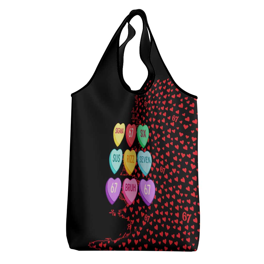 Valentine’s Day 67 Meme Six Seven Grocery Bag Gen Alpha Conversation Hearts