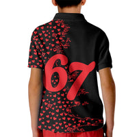 Valentine’s Day 67 Meme Six Seven Kid Polo Shirt Gen Alpha Conversation Hearts