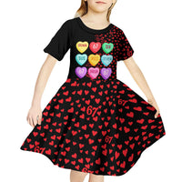 Valentine’s Day 67 Meme Six Seven Kid Short Sleeve Dress Gen Alpha Conversation Hearts
