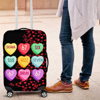 Valentine’s Day 67 Meme Six Seven Luggage Cover Gen Alpha Conversation Hearts