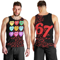 Valentine’s Day 67 Meme Six Seven Men Tank Top Gen Alpha Conversation Hearts