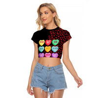 Valentine’s Day 67 Meme Six Seven Raglan Cropped T Shirt Gen Alpha Conversation Hearts
