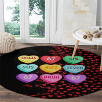 Valentine’s Day 67 Meme Six Seven Round Carpet Gen Alpha Conversation Hearts