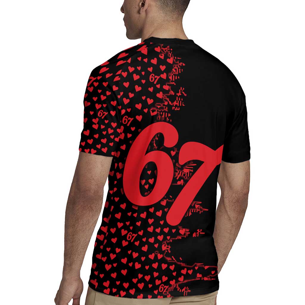 Valentine’s Day 67 Meme Six Seven Rugby Jersey Gen Alpha Conversation Hearts