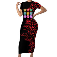Valentine’s Day 67 Meme Six Seven Short Sleeve Bodycon Dress Gen Alpha Conversation Hearts