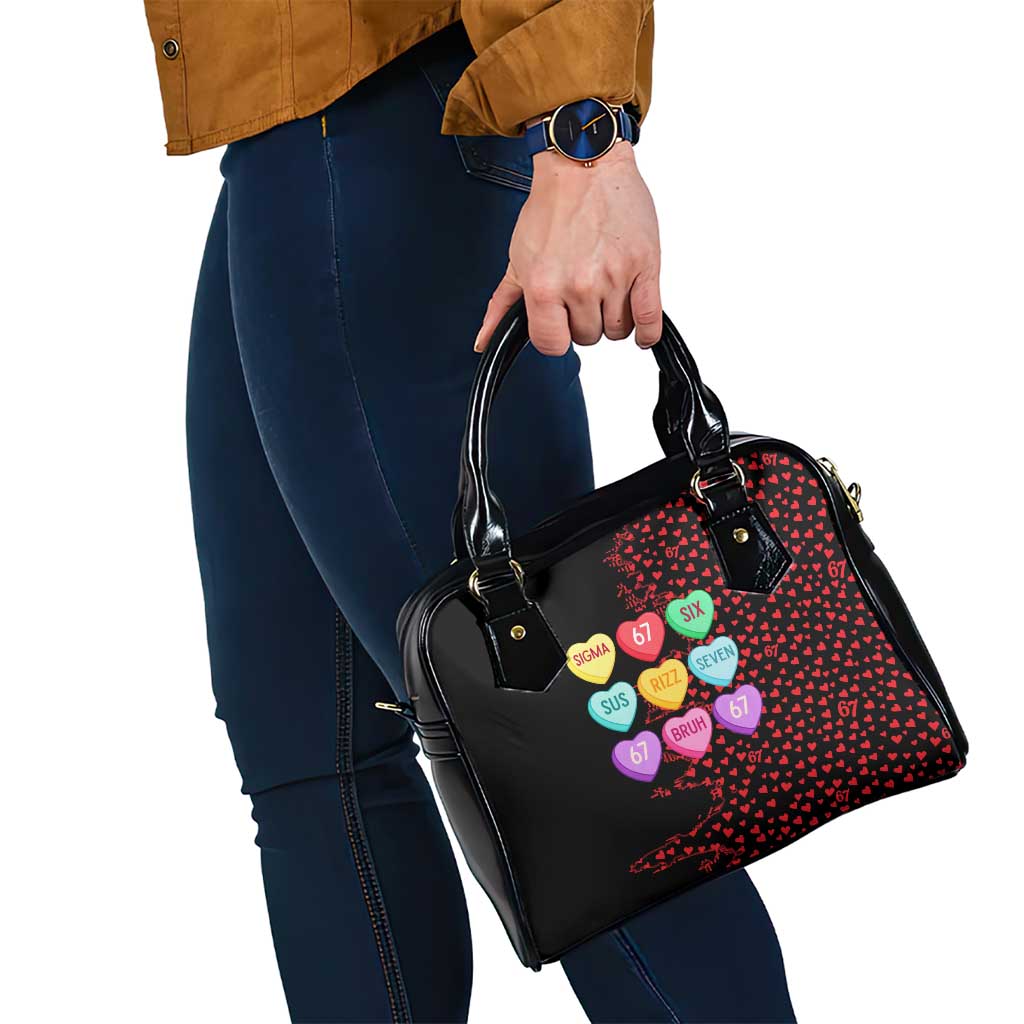 Valentine’s Day 67 Meme Six Seven Shoulder Handbag Gen Alpha Conversation Hearts