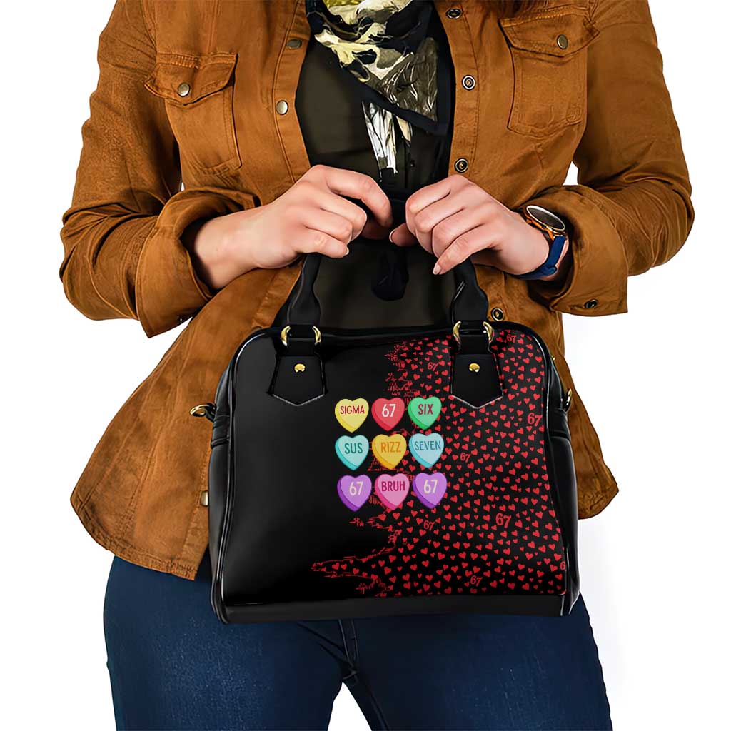 Valentine’s Day 67 Meme Six Seven Shoulder Handbag Gen Alpha Conversation Hearts