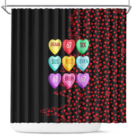 Valentine’s Day 67 Meme Six Seven Shower Curtain Gen Alpha Conversation Hearts