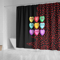 Valentine’s Day 67 Meme Six Seven Shower Curtain Gen Alpha Conversation Hearts