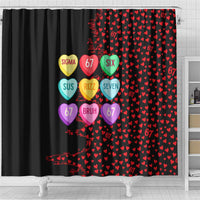 Valentine’s Day 67 Meme Six Seven Shower Curtain Gen Alpha Conversation Hearts