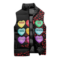 Valentine’s Day 67 Meme Six Seven Sleeveless Puffer Jacket Gen Alpha Conversation Hearts