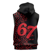 Valentine’s Day 67 Meme Six Seven Sleeveless Zip Hoodie Gen Alpha Conversation Hearts