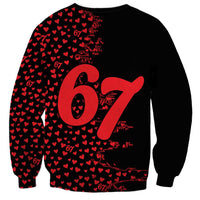 Valentine’s Day 67 Meme Six Seven Sweatshirt Gen Alpha Conversation Hearts