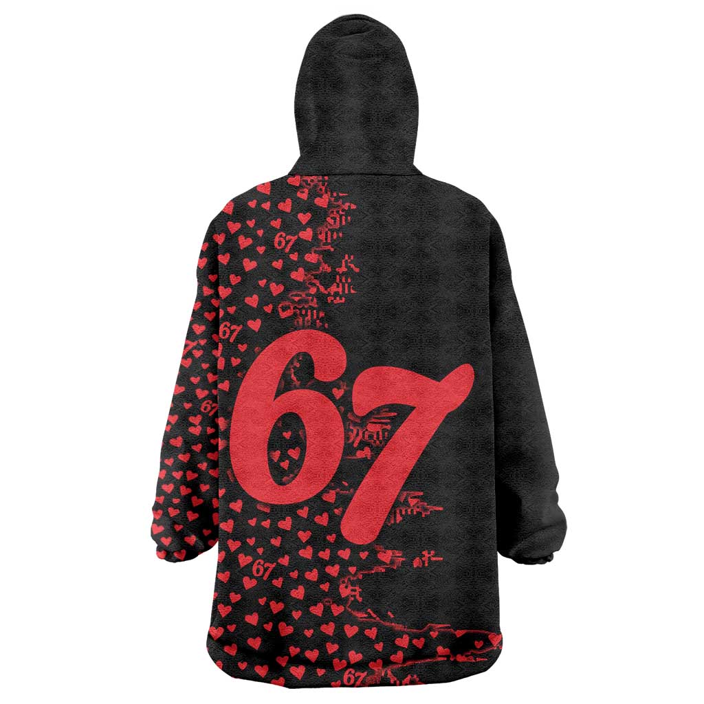 Valentine’s Day 67 Meme Six Seven Wearable Blanket Hoodie Gen Alpha Conversation Hearts