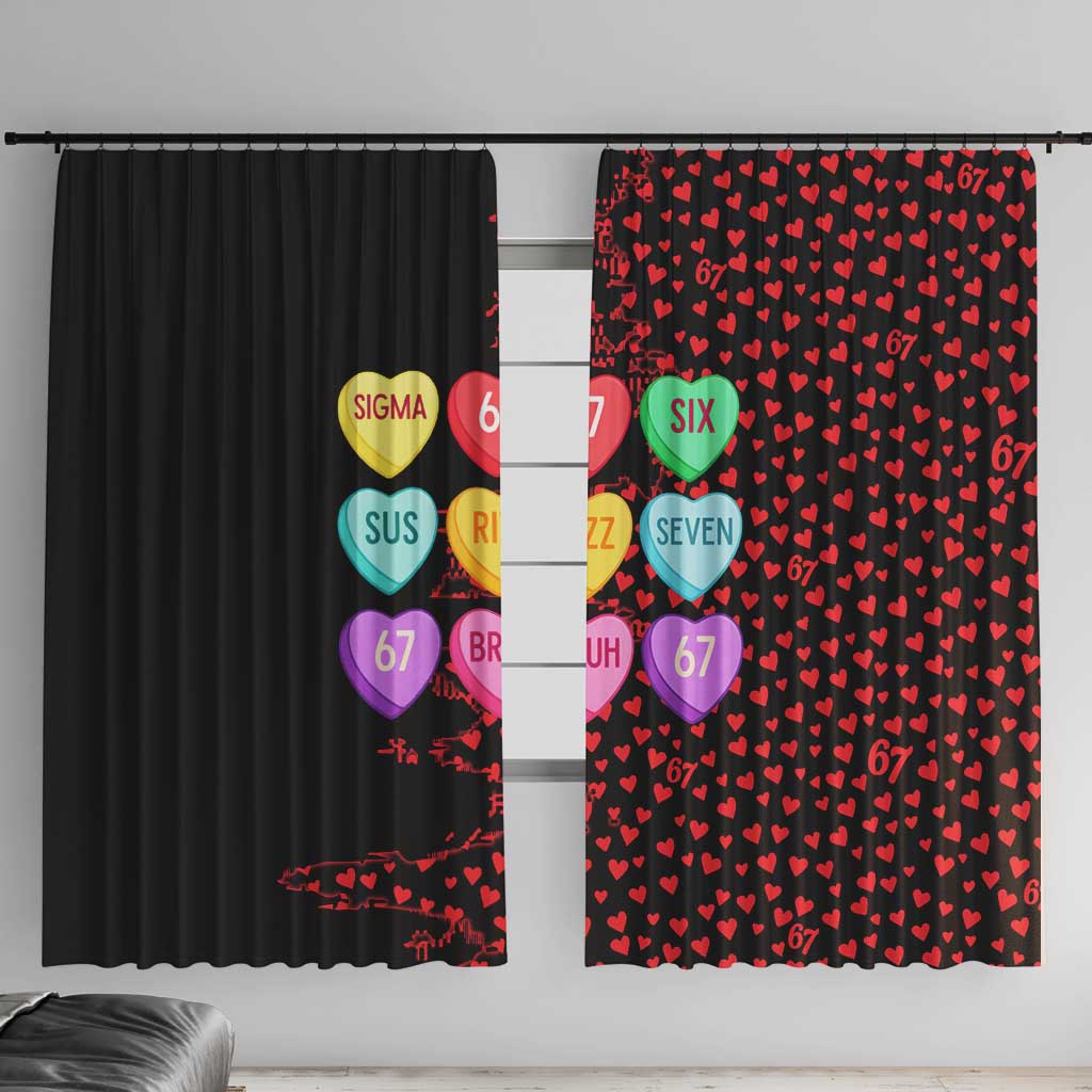Valentine’s Day 67 Meme Six Seven Window Curtain Gen Alpha Conversation Hearts