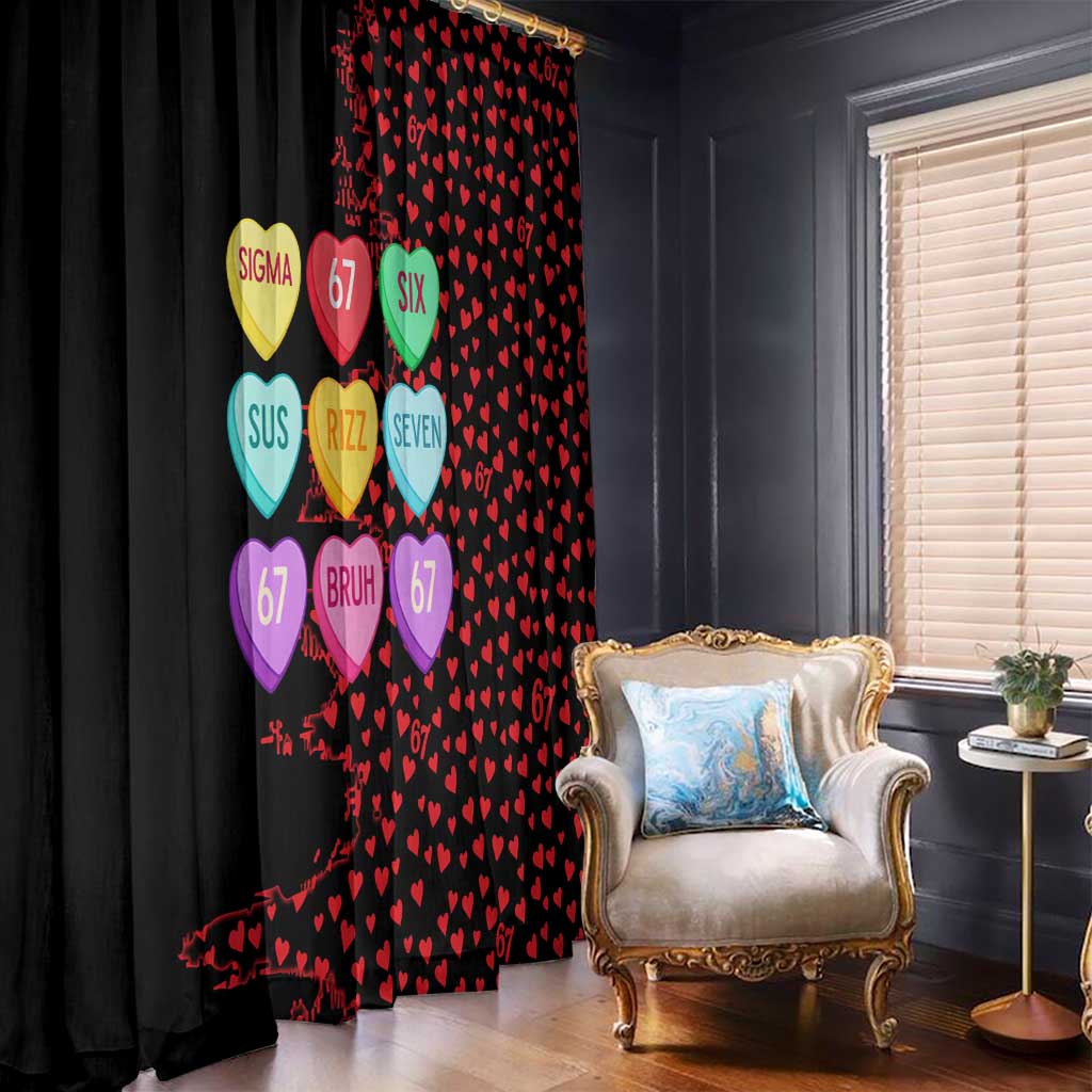 Valentine’s Day 67 Meme Six Seven Window Curtain Gen Alpha Conversation Hearts