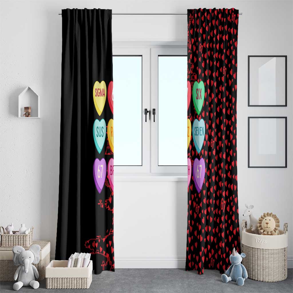 Valentine’s Day 67 Meme Six Seven Window Curtain Gen Alpha Conversation Hearts
