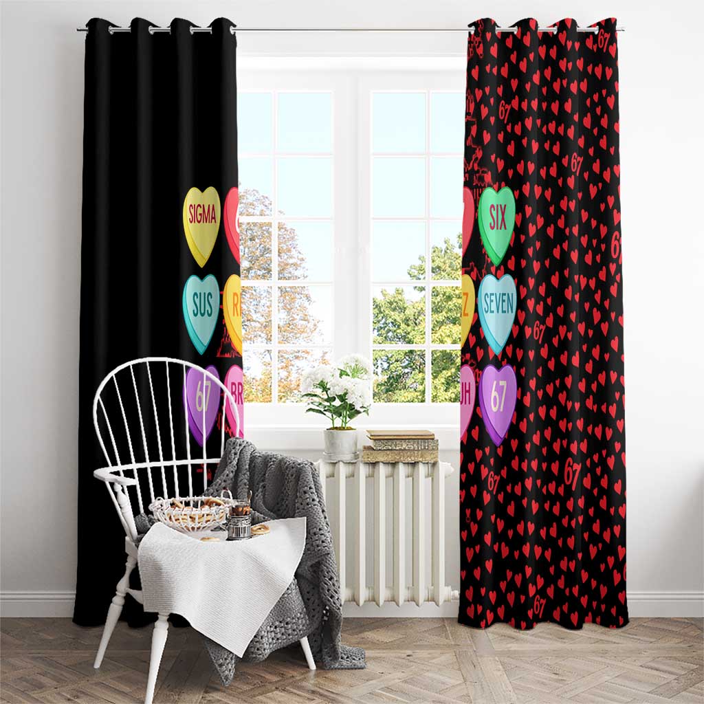 Valentine’s Day 67 Meme Six Seven Window Curtain Gen Alpha Conversation Hearts